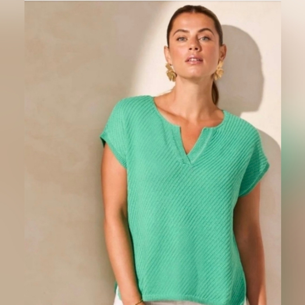 Tribal Green Knit Top